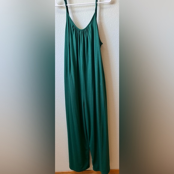 Source Unknown Pants - Emerald Green Wide-Leg Romper